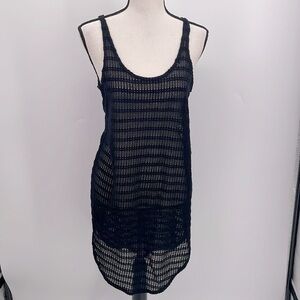 UEC Cecico black macrame swim/ beach cover-up small